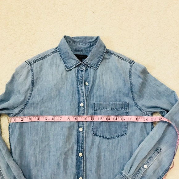 J. Crew Pocket Shirt Chambray Blue XS Button Down - Picture 4 of 8